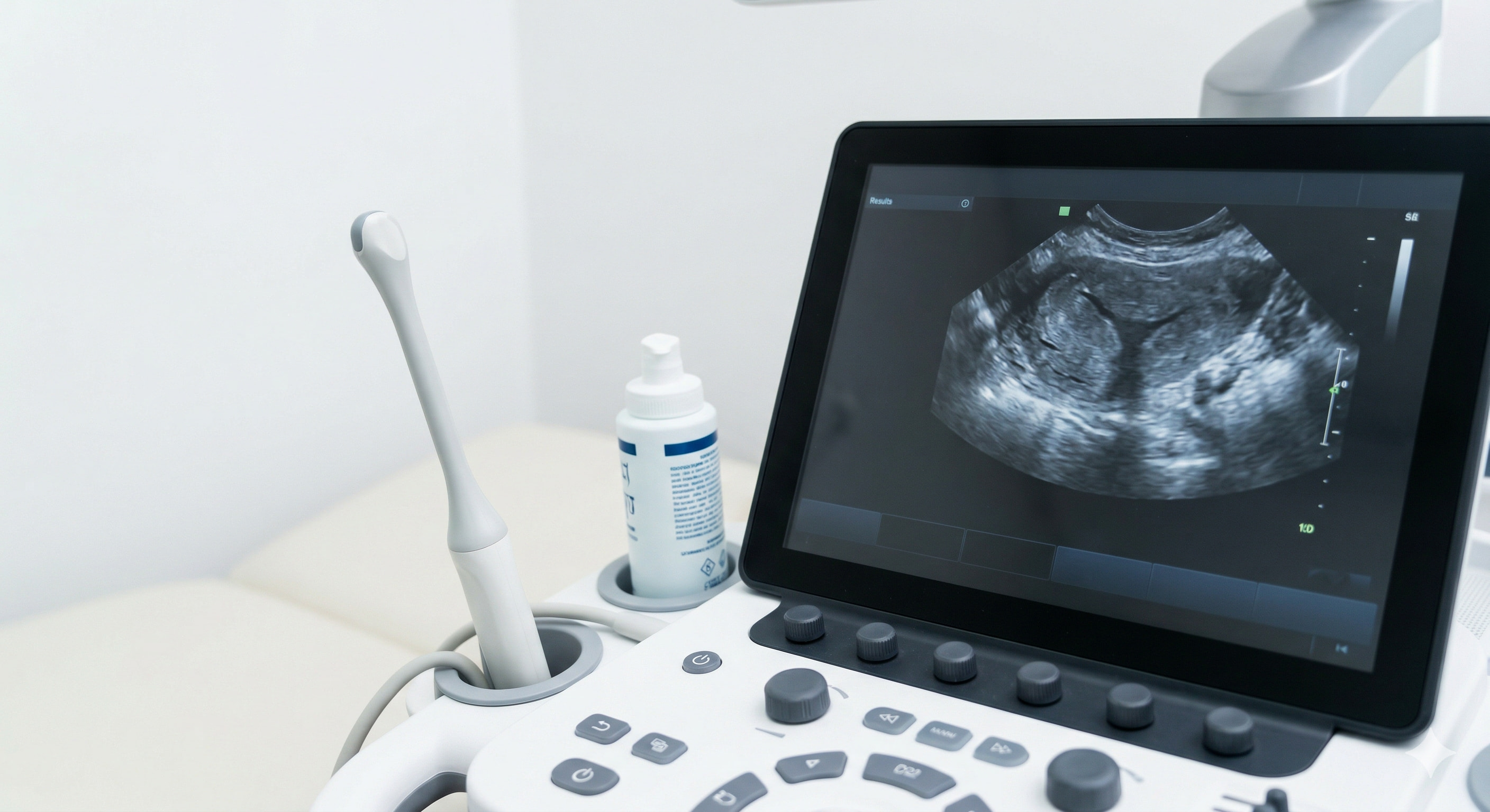 Advanced digital videocolposcopy and gynecological diagnostic equipment in a modern exam room
